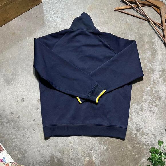 Vintage 90s Polo Sport Full Zip Harrington Jacket Men Large Navy Blue Sweatshirt - Picture 2 of 4